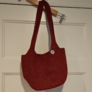 The Sak Burgundy Crochet Shoulder Bag